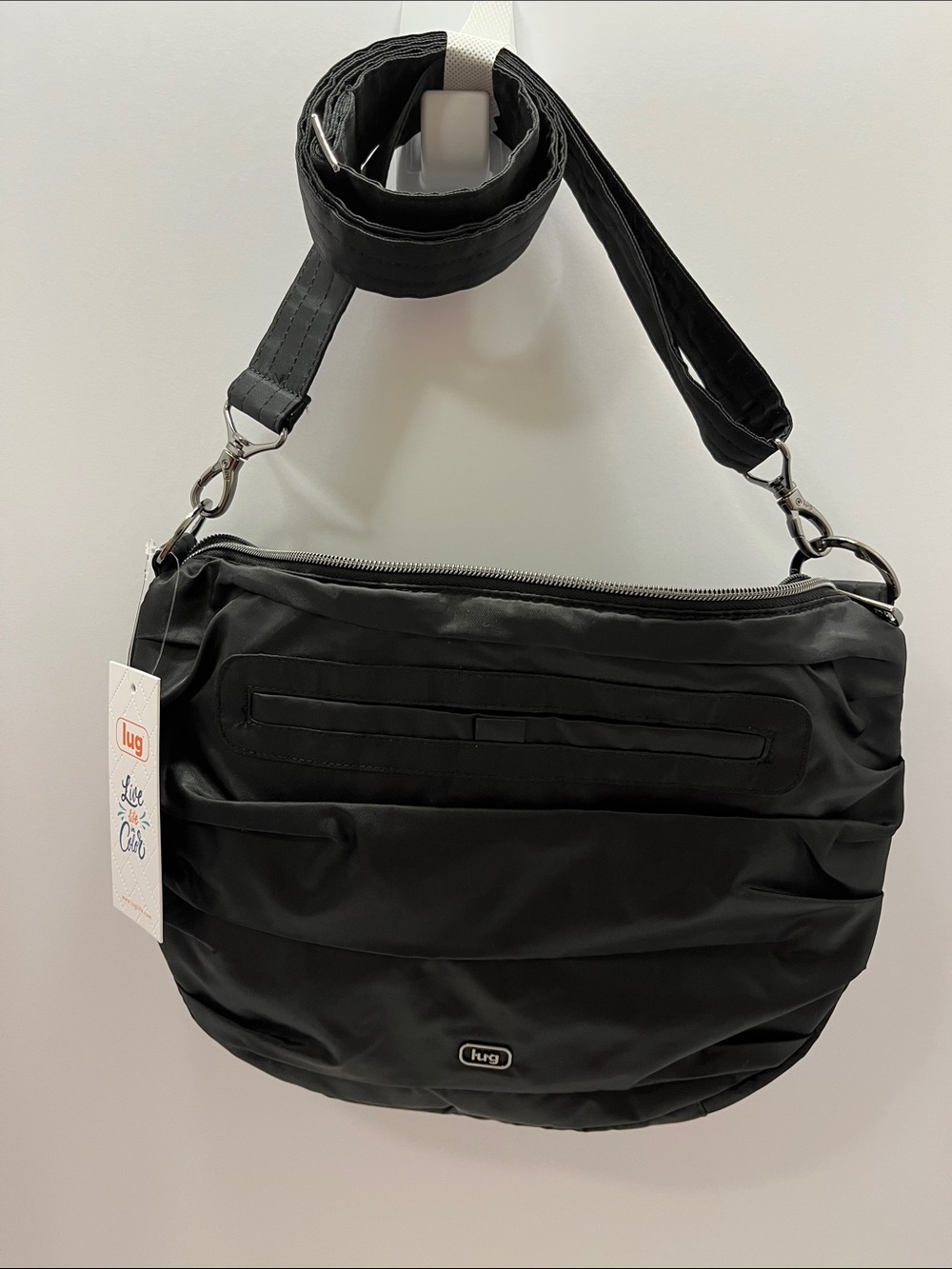 🆕 LUG - Scuffle Pleated Crossbody Bag in Black - please see NOTE below